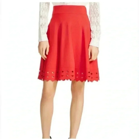 Saks Fifth Avenue Womens Skirt Cut Out Hem Elastic Waist Small - Picture 1 of 5